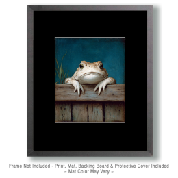 Toad on Wall Vintage Wildlife Art