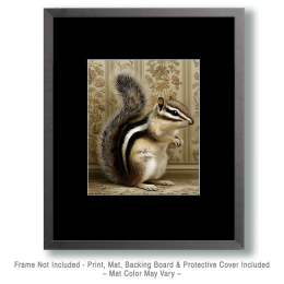 Pet Chipmunk Indoors Vintage Wildlife Art