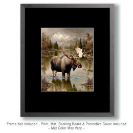 Classic Moose Vintage Style Wildlife Art