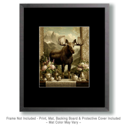 Surreal Moose Vintage Style Wildlife Art