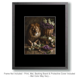 African Lion Still-Life Vintage Wildlife Art