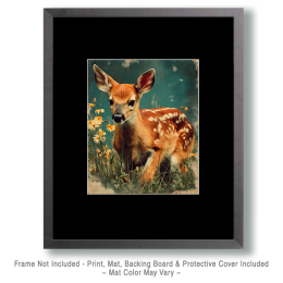 Young Fawn Deer Vintage Style Wildlife Art