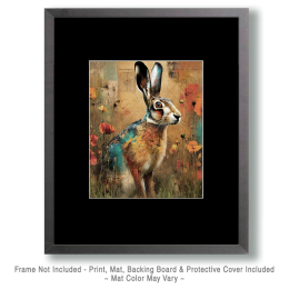 Rabbit in 70's Vintage Style Wildlife Art