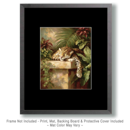 Sleeping Leopard Vintage Wildlife Art