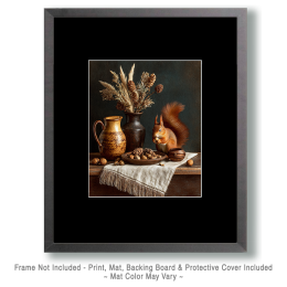 Classic Vintage Style Red Squirrel Still-Life Art