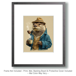 Otter Enjoying a Smoke and a Cup of Tea Art