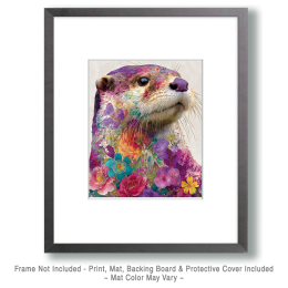 BOHO Floral Otter Art