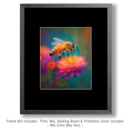 Very Bright Pastels of Honey Bee on Flower Art