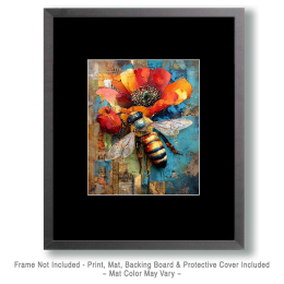 Honeybee on Cactus Flower Art