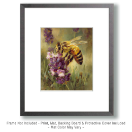 Vintage Honeybee On Flower Art