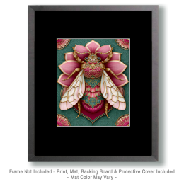 Pink and Green Jewel HoneybeeArt