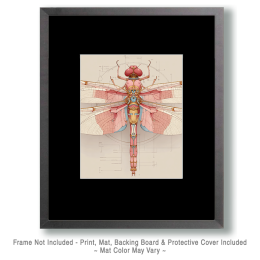 Pink Steampunk Dragonfly Art