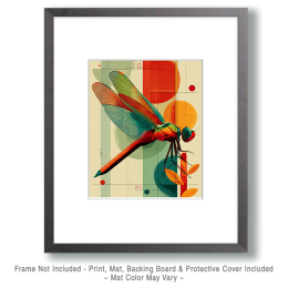 Mid-Century Modern Dragonfly Art