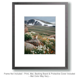 Pika Surveys the Mountains and Alpine LandscapeArt