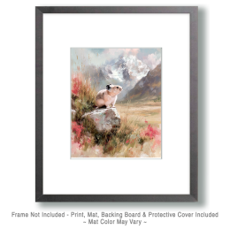 Pika in Pink Alpenglow Art