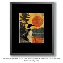 Rustic Loon Vintage Style Wildlife Art