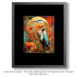 Pop-Art Great Blue Heron Wildlife Art