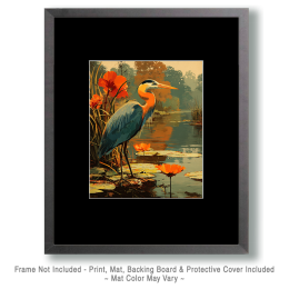 Great Blue Heron Vintage Wildlife Art