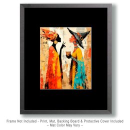 Fairy and Witch Discuss Spells Art