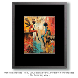 Fairy Trying to Cheer a Blue Girl Up Art