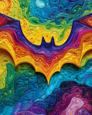 Abstract Bat Symbol Art Print