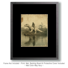Bigfoot Hitches a Ride on a T-Rex Dinosaur - Funny Cryptid Art