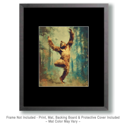 Bigfoot Dancing with Joy - Funny Cryptid Art