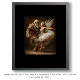 Bigfoot Ballet with Fairy - Funny Cryptid Art