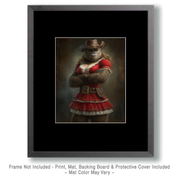 Bigfoot Cowgirl Portrait - Funny Cryptid Art