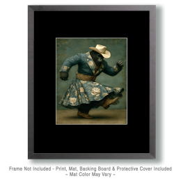 Bigfoot Cowgirl Dancing Like Nobody is Watching - Funny Cryptid Art