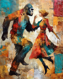 Bigfoot Kickin' It Up - Funny Cryptid Art Print