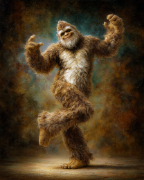 Bigfoot Solo Dance - Funny Cryptid Art Print