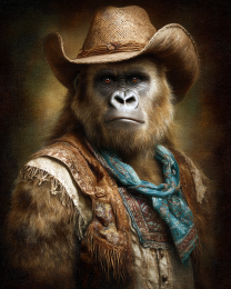 Northern Arizona Bigfoot Cowboy - Funny Cryptid Art Print