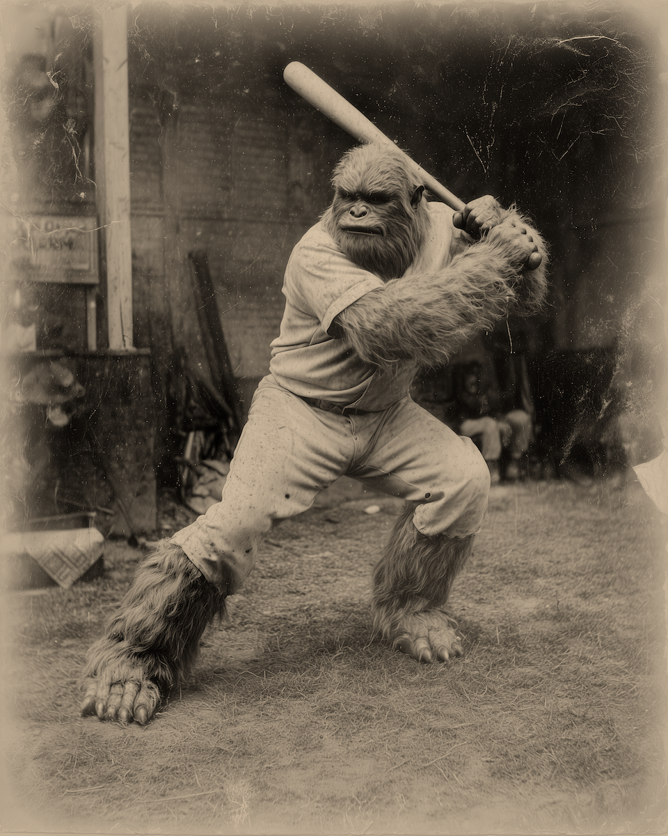 Bigfoot Humor - Bigfoot at the Bat