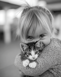Cindy and Oliver from Iowa - Black & White Art Print