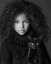 Charmaine and Luna from Atlanta - Black & White Art Print