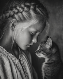 Ingrid and Freya from Minneapolis- Black & White Art Print