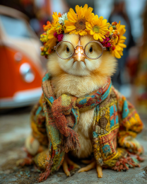 Hippy Chic - Chicken Chicks Art Print