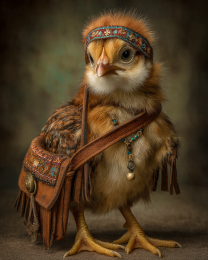 Moonshine the Hippy Chic - Chicken Chicks Art Print