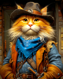 West Texas Cowboy Mack - Funny Cat Wall Art