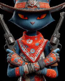 They Just Call Him Tombstone - Funny Cat Wall Art Print