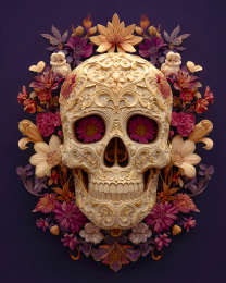 Carved Skull - Día de Muertos Art Print