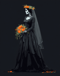 Midnight Bride - Día de Muertos Art Print