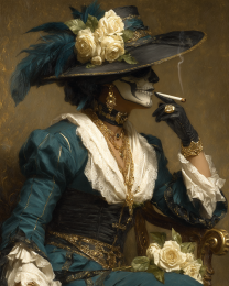 Señora Fumando Porro de Marihuana - Día de Muertos Art Print