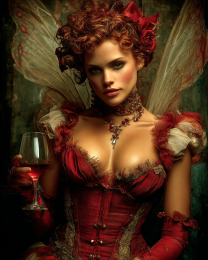 Red Wine Fairy - Art Prints of Fairies