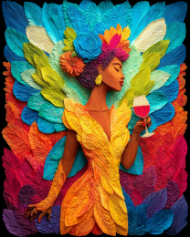Beautiful Fairy with Her Wine - Art Prints of Fairies