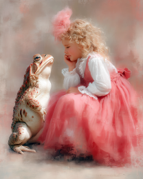 Young Princess with Her Toad - Fairy Art Print