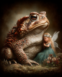 Young Fairy with Her Toad - Fairy Art Print