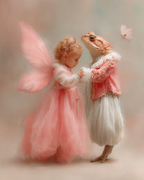 Young Fairy Dancing with Her Toad - Fairy Art Print