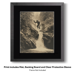 Bigfoot Humor - Bigfoot Jumping into Waterfall